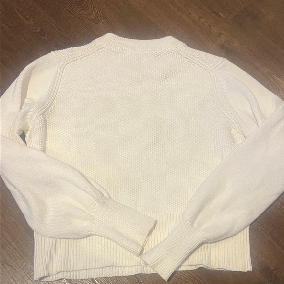 French Connection White Knit Sweater with Balloon Sleeves - Picture 5 of 5